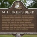 Rendering of a historical marker for the Civil War battle of Milliken's Bend, near Tallulah, Madison Parish, Louisiana, an important historic site in Black history.